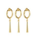 Roronoa Zoro Earrings Clip On Mini Length Gold Color